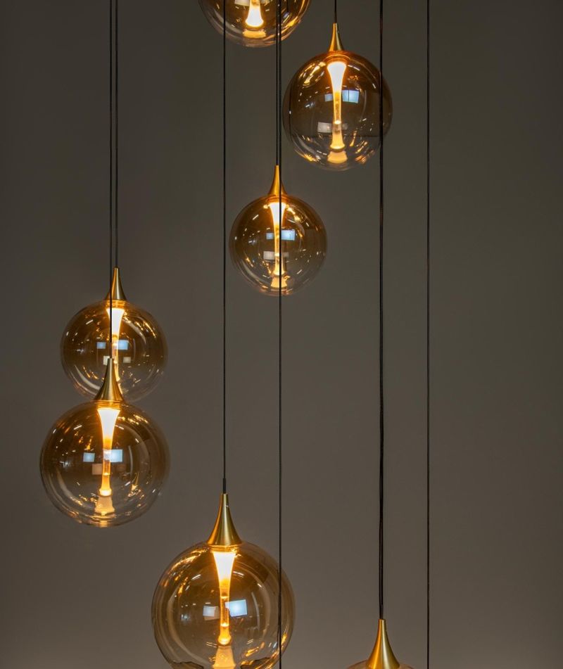 Lucide GISELA - Závesné svietidlo - Ø 61 cm - LED Rozm. - 12x3,6W 2700K - Jantárová